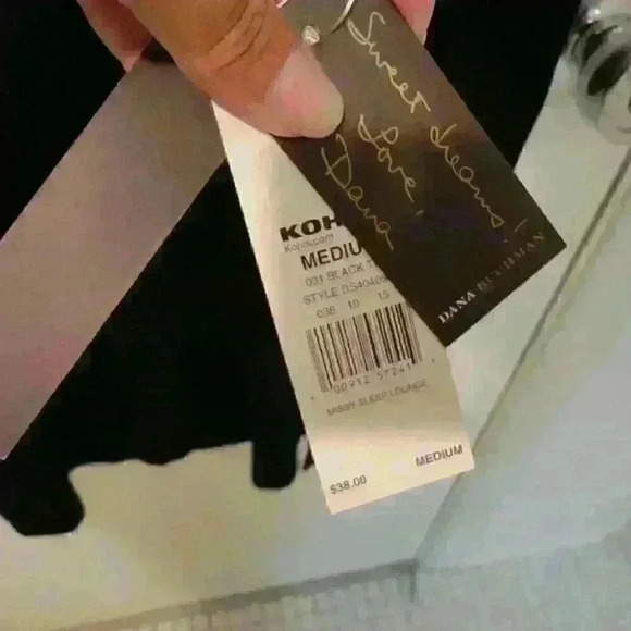 NWT Dana Buchman Intimates nightgown blk with embroidery detail sz Med - Picture 4 of 6